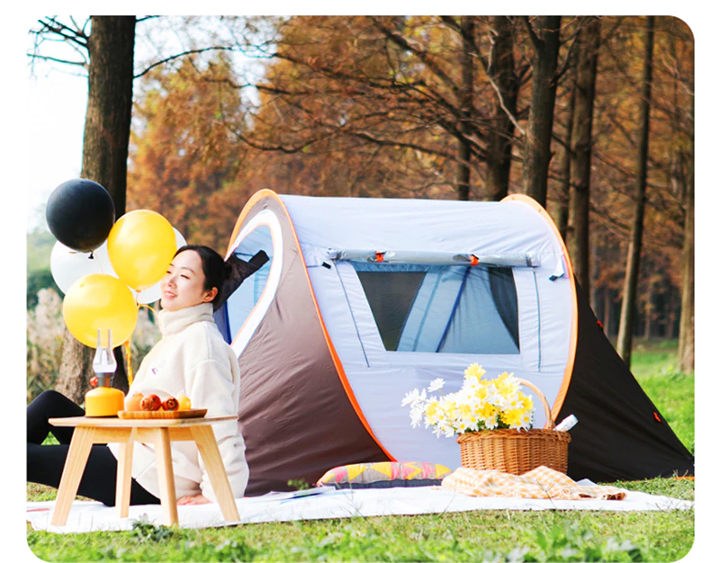 Cheap Goat Tents Outdoor Camping Tent 190T Sunscreen Double Layers Automatic Thick Waterproof Detachable Multi  use 3 4 Person Hiking Tent   